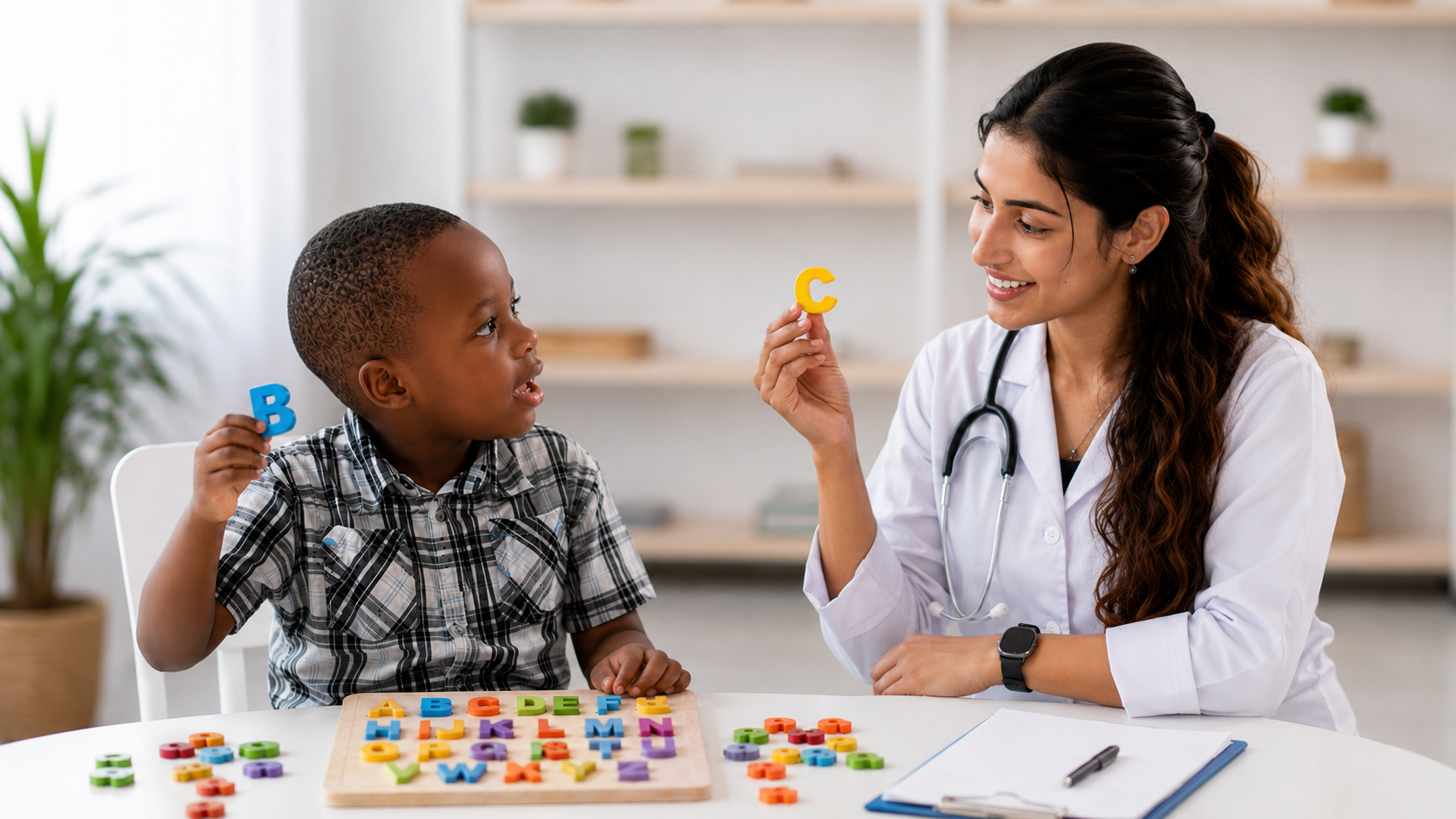 Autistic child focus and learning activity