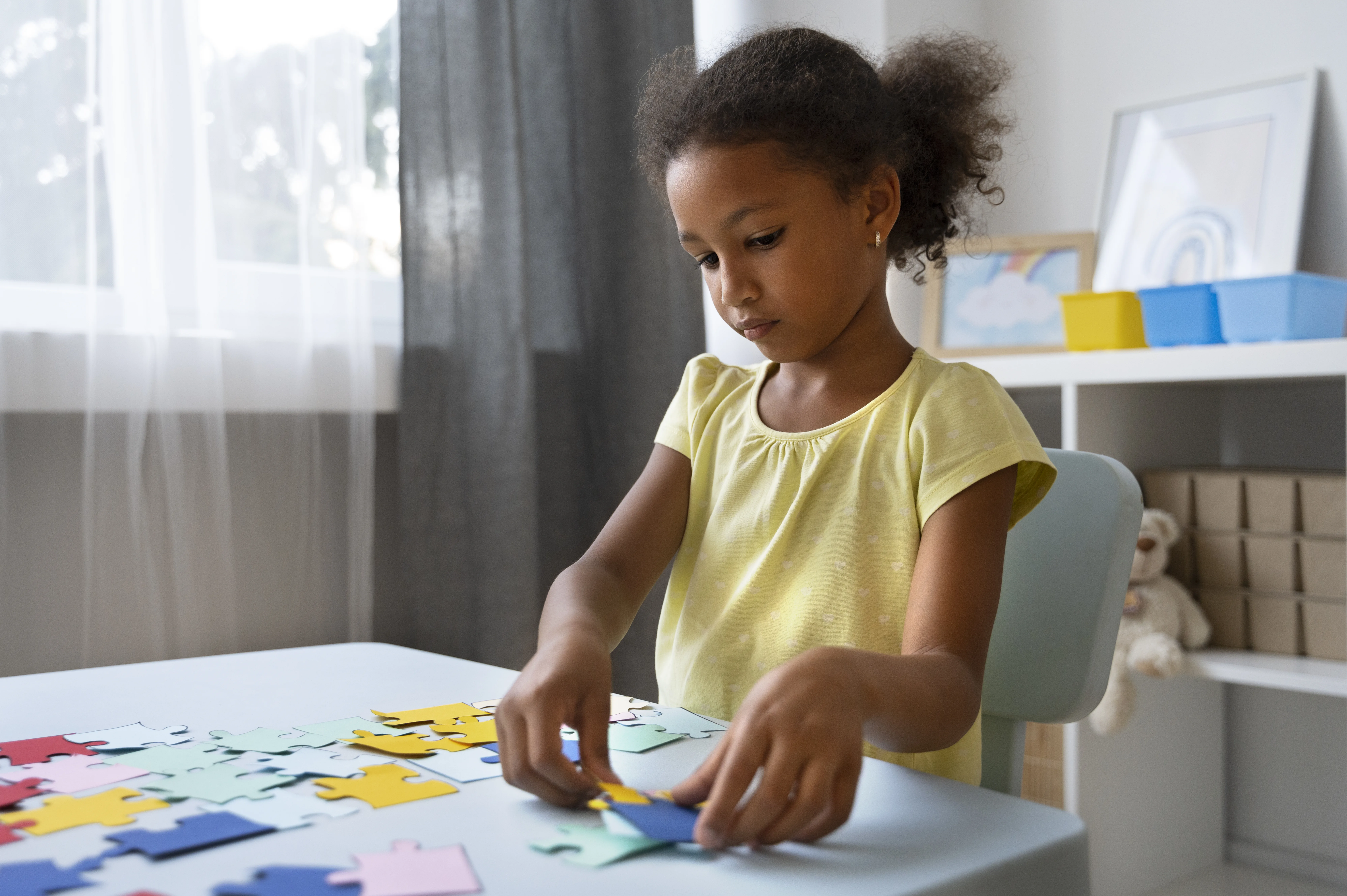 Autistic child focus and learning activity