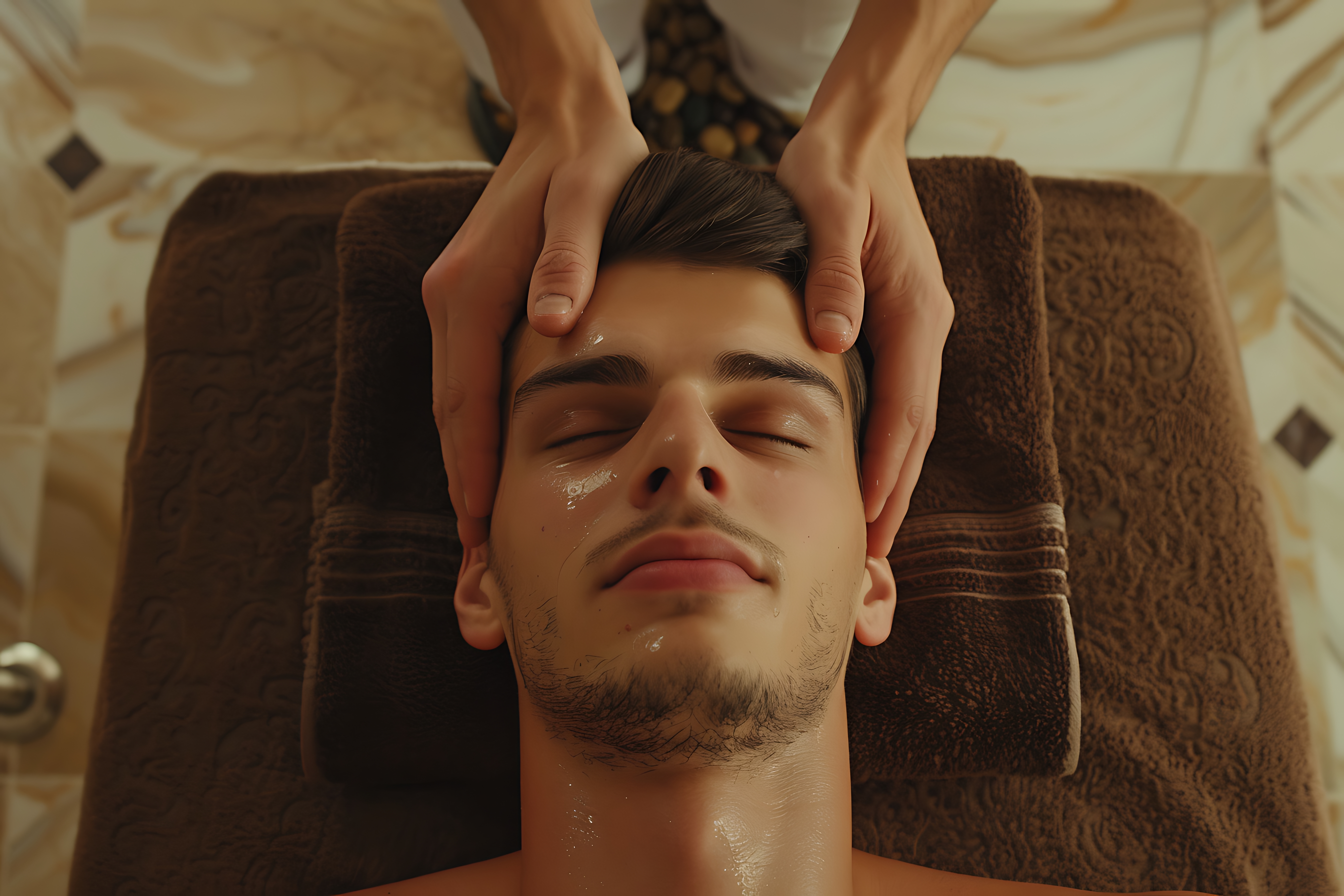 Shirodhara scalp massage spa