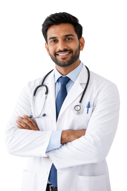 Doctor with folded hands